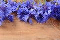 The beautiful cornflower on wooden background Royalty Free Stock Photo