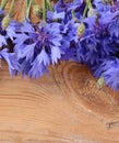 The beautiful cornflower on wooden background Royalty Free Stock Photo