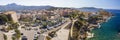 Beautiful Corsica coastline and historic houses in Calvi Royalty Free Stock Photo