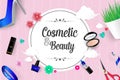 Beautiful Cosmetic and Beauty Vector Background Illustration