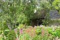 Beautiful cottage garden in english rural village Royalty Free Stock Photo