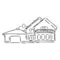 Beautiful cottage, house, vector sketch illustration, estate, home