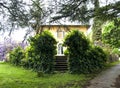 Beautiful country house in Tuscany with big plant of wisteria Royalty Free Stock Photo