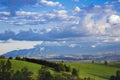Beautiful countryside. Grassy fields and hills in the Tatras. Royalty Free Stock Photo