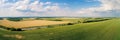 Beautiful countryside landscape with croplands fields and beautiful sky Royalty Free Stock Photo