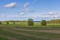 Beautiful countryside landscape view on bright spring day. Royalty Free Stock Photo