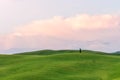 Beautiful countryside landscapes in Tuscany with rolling hills during the sunset Royalty Free Stock Photo