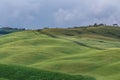 Beautiful countryside landscapes in Tuscany with rolling hills during the sunset Royalty Free Stock Photo