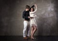 Beautiful couple in the active ballroom dance Royalty Free Stock Photo