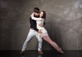 Beautiful couple in the active ballroom dance Royalty Free Stock Photo