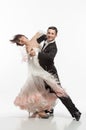 Beautiful couple in the active ballroom dance Royalty Free Stock Photo