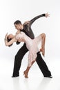 Beautiful couple in the active ballroom dance Royalty Free Stock Photo
