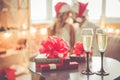 Beautiful couple celebrating Christmas Royalty Free Stock Photo