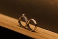 Beautiful couple gold wedding ring detail presentation