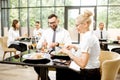 Business people during a lunch at the restaurant Royalty Free Stock Photo