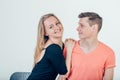 Beautiful couple hugging and looking at each other Royalty Free Stock Photo