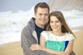 Beautiful Couple Portrait on the Beach Royalty Free Stock Photo