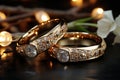beautiful couple rings closeup shot Royalty Free Stock Photo