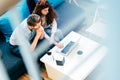 Beautiful couple working on laptop Royalty Free Stock Photo