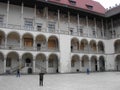 Courtyard of the castle in the old city of Krakow Royalty Free Stock Photo