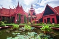 Beautiful courtyard and exterior of the National Museum of Cambodia Royalty Free Stock Photo