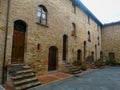 A beautiful courtyard in Pienza, Tuscany , Italy