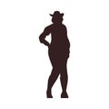 Beautiful cowgirl black silhouette, American western rodeo girl vector outline illustration, vintage swag cowgirl