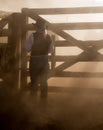 Beautiful Cowgirl in Western Scene Royalty Free Stock Photo