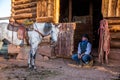 Beautiful Cowgirl in Western Scene Royalty Free Stock Photo