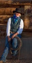 Beautiful Cowgirl in Western Scene Royalty Free Stock Photo