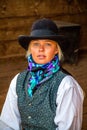 Beautiful Cowgirl in Western Scene Royalty Free Stock Photo