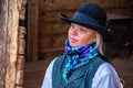 Beautiful Cowgirl in Western Scene Royalty Free Stock Photo