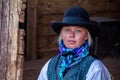 Beautiful Cowgirl in Western Scene Royalty Free Stock Photo