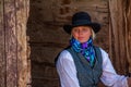 Beautiful Cowgirl in Western Scene Royalty Free Stock Photo