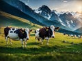 Beautiful Cows On A Beautiful Mountain, Lovely Cows