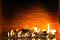 Beautiful cozy fireplace Royalty Free Stock Photo