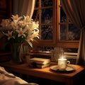 beautiful cozy luxury bedroom generated by AI tool