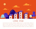 Cozy town modern flat design vector illustration