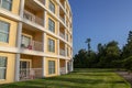 A beautiful cream-and-white rounded building