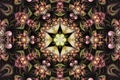 Beautiful creative background made of stars and flowers made of fractals