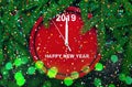 Beautiful creative Greeting card Happy New Year 2019 Royalty Free Stock Photo