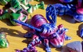 Beautiful creative multicolored object printed 3D printer melted colored plastic