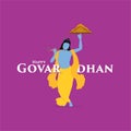 Creative Template Design of Happy Govardhan. An Indian Festival. Lord Krishna Illustration.