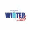 Creative Template of The Great Winter Sale. Cloth Label Design for Sale Promotional Activity. Editable Illustration. Royalty Free Stock Photo