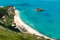 Aerial view of Creiro beach in Setubal, Portugal