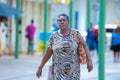 Beautiful Creole Women in the traditional dress on the Guadeloupe street