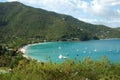 Beautiful crescent beach of Cane Garden Bay in Tortola British Virgin Islands Royalty Free Stock Photo