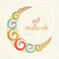 Beautiful crescent moon for Eid festival celebration.