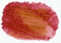 Beautiful crimson red and a bit orange horizontal watercolor gradient hand drawn background.