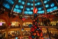 Beautiful Cristmas decorations at the department store Galleries de Lafayette in Paris